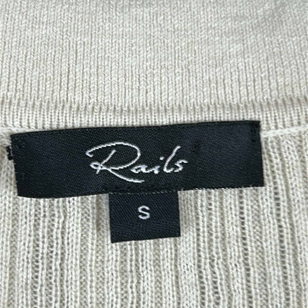 Rails Aurora Canvas Ribbed Cotton Silk Blend Long Sleeve Cardigan Sweater Small - Picture 7 of 15